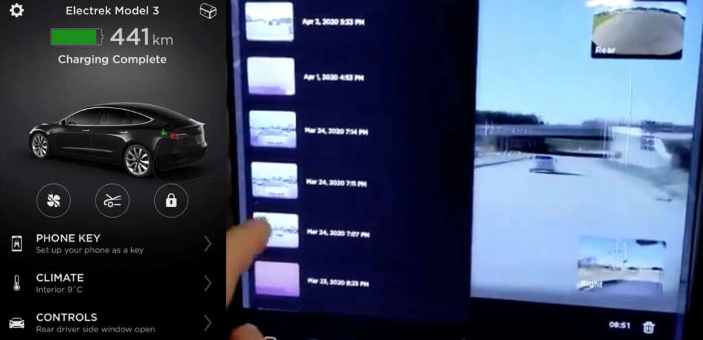 Vedere le videocamere della Tesla in remoto